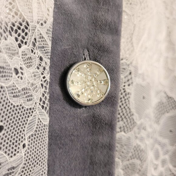 Chicos Velvet Lace Snowflake Tunic Jacket 2 - Picture 7 of 9
